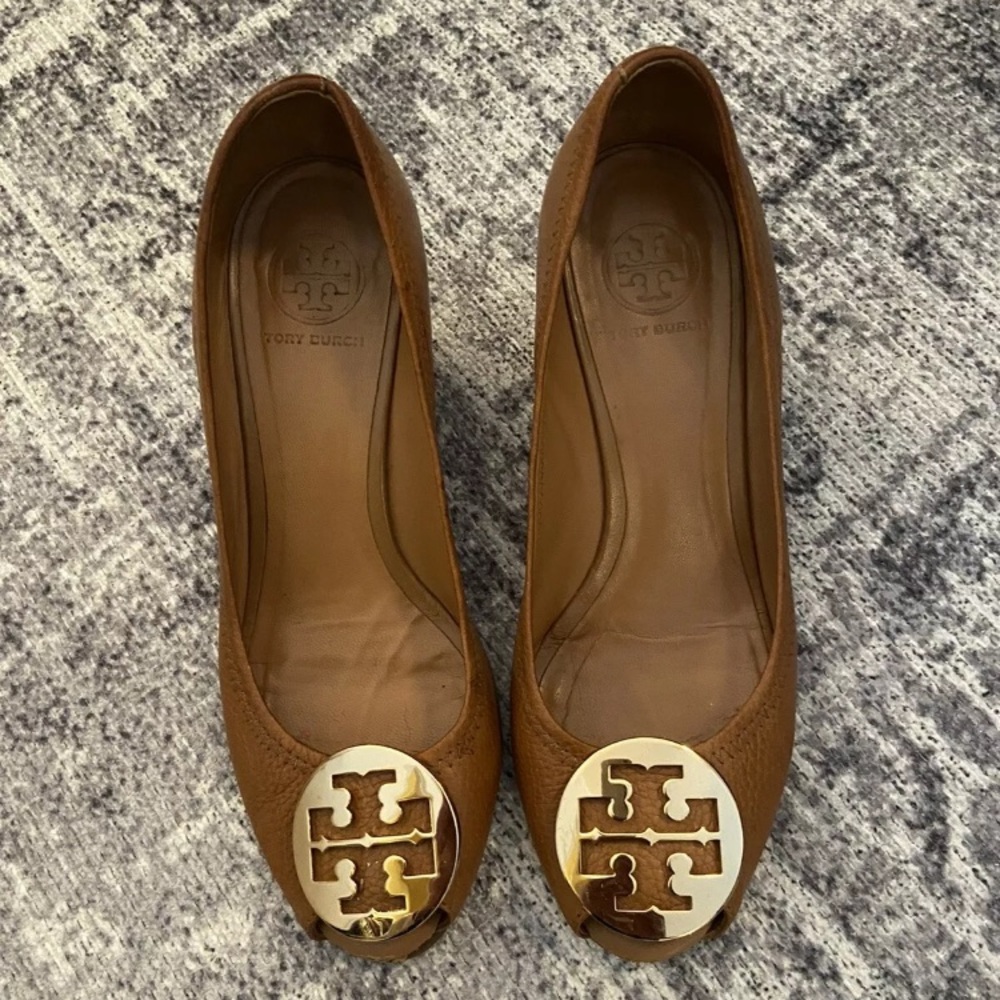 Tory Burch 2.5” peep toe wedges